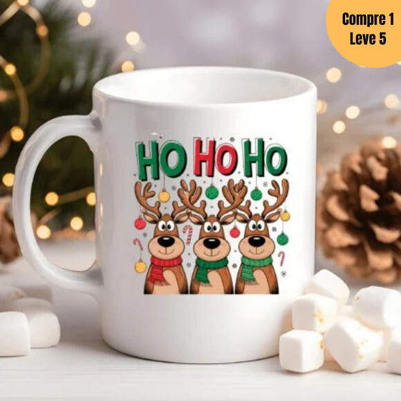 Arquivo Digital Ho Ho Ho Natal Arte para Canecas - 588
