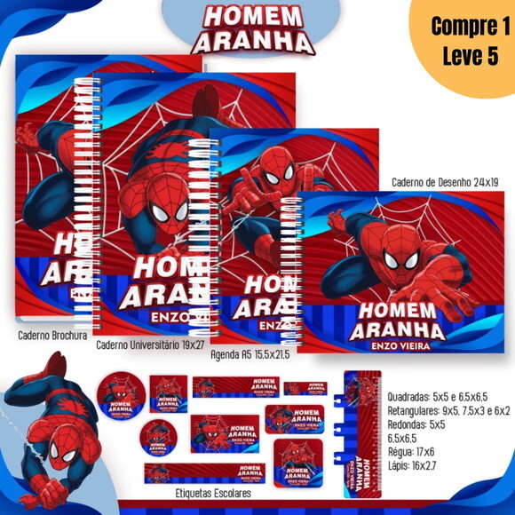 Arquivo Digital Homem Aranha Kit Escolar 2025 -1385