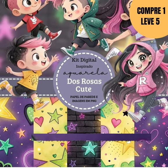 Arquivo Digital Inspirado dos Rosas Cute Kit Digital -4628