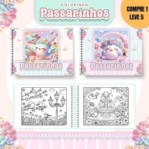 Arquivo Digital Jardim de Passarinho Livros de Colorir -3366