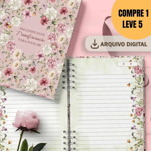 Arquivo Digital Kit 5 Capas e 5 Miolos Pautado -5496