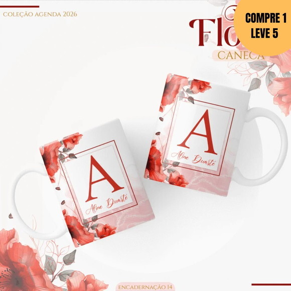 Arquivo Digital Kit Agendas 2026 Floral Vermelho -4300