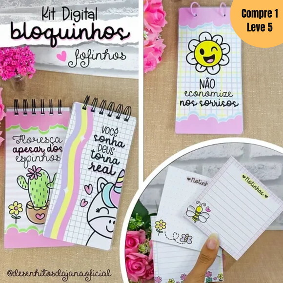 Arquivo Digital Kit Bloquinhos Fofos -611