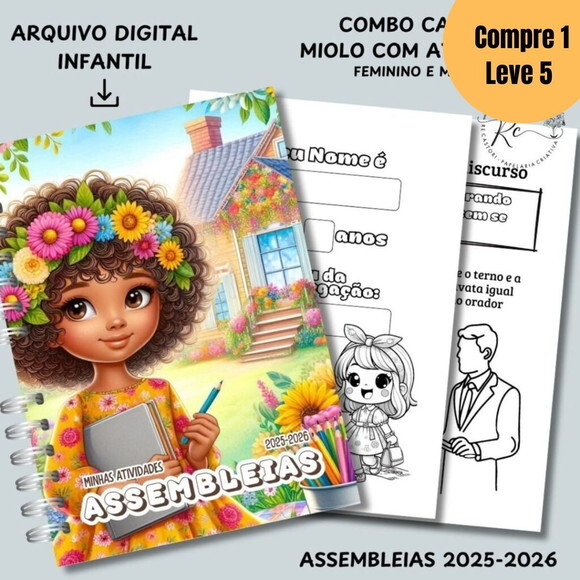 Arquivo Digital Kit Caderno Infantil Atividades Assembleias