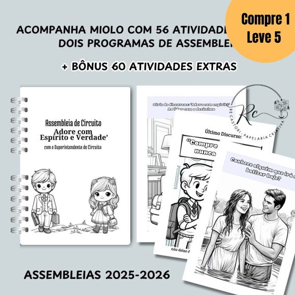 Arquivo Digital Kit Caderno Infantil Atividades Assembleias