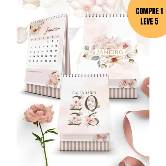 Arquivo Digital Kit Calendários 2026 de Mesa A5 e A6 -6178