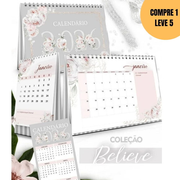 Arquivo Digital Kit Calendários 2026 de Mesa A5 -6138