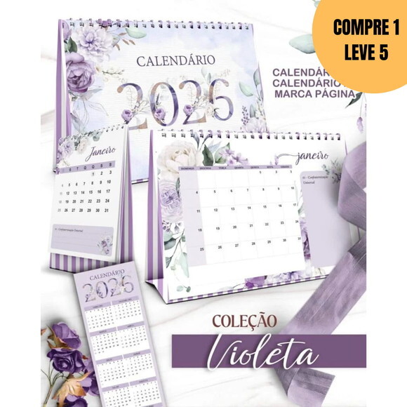 Arquivo Digital Kit Calendários 2026 Violeta -6180