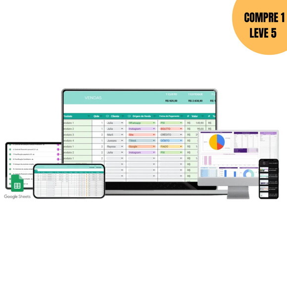 Arquivo Digital Kit de Planilhas para Empreendedora -3145