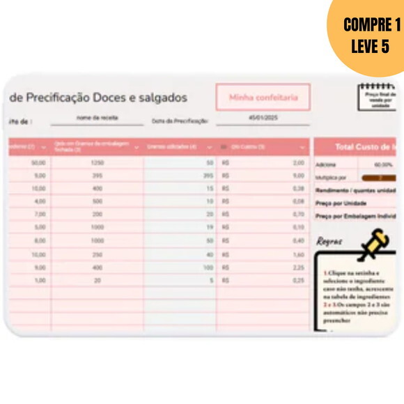 Arquivo Digital Kit de Planilhas para Empreendedora -3145