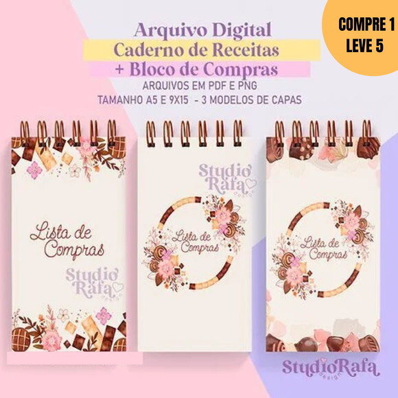 Arquivo Digital Kit Dia das Mães Caderno de Receitas -3161
