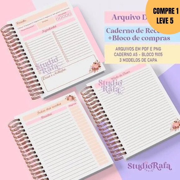 Arquivo Digital Kit Dia das Mães Caderno de Receitas -3161