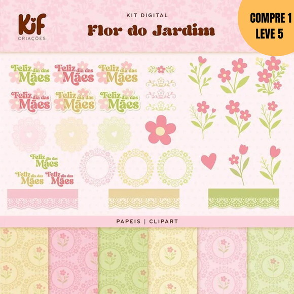 Arquivo Digital Kit Digital Flor do Jardim -3292