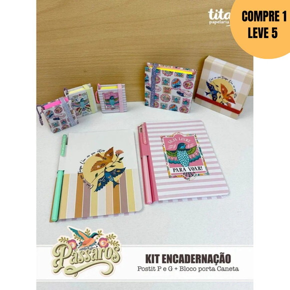Arquivo Digital Kit Encadernação Pássaros -4274