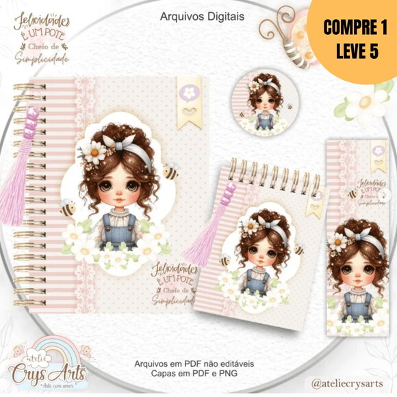 Arquivo Digital Kit Felicidade Encadernação -1784