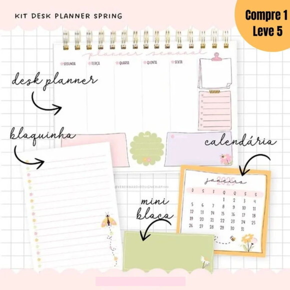 Arquivo Digital Kit Fofo Desk Planner -786
