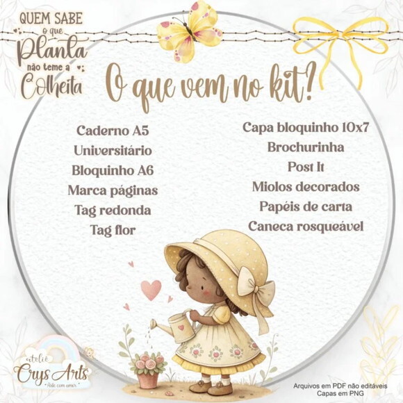Arquivo Digital Kit Meninas Regador Encadernação -2386