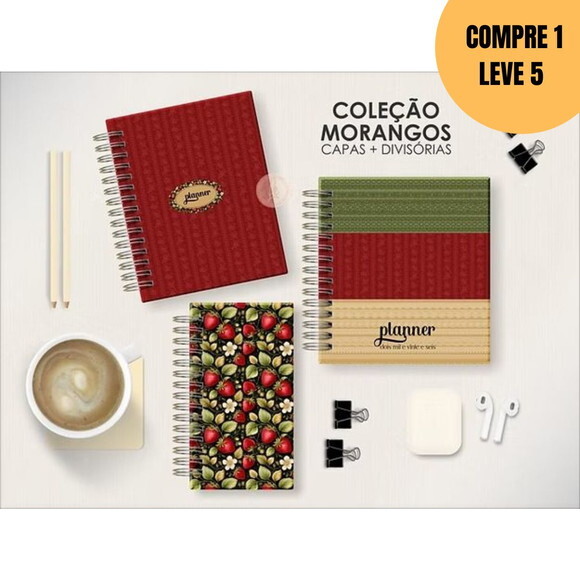 Arquivo Digital Kit Morangos Capas + Divisórias -5295