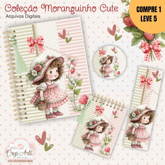 Arquivo Digital Kit Moranguinho Encadernação -1539