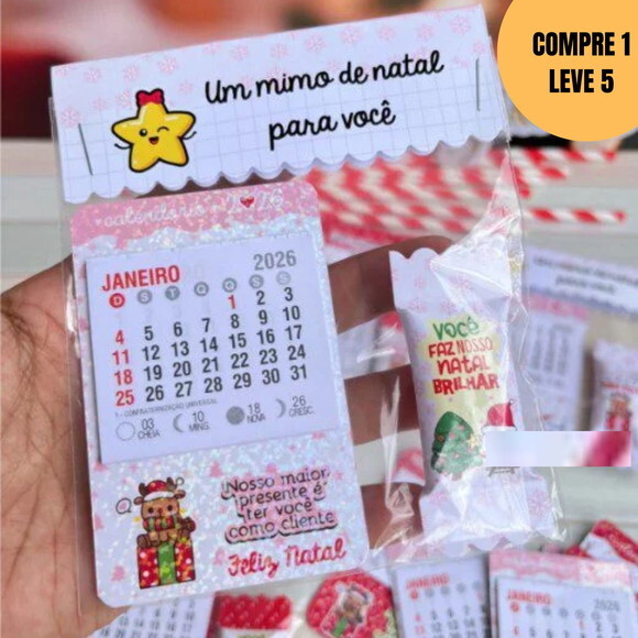 Arquivo Digital Kit Natal Rosa Cartão Balinha -5869