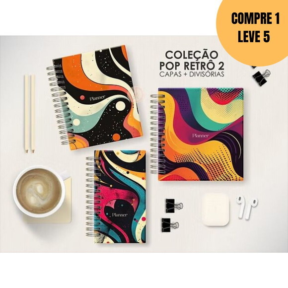 Arquivo Digital Kit Pop Retrô 2 Capas + Divisórias -5289