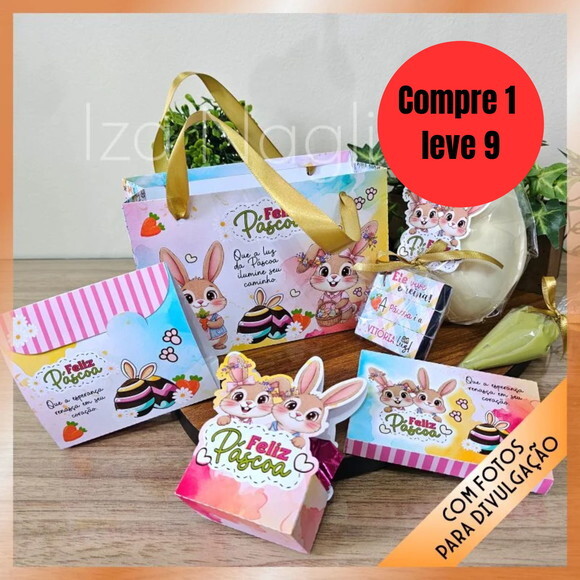 Arquivo Digital Kit Sacolinha para Guloseimas Coelhos -6678