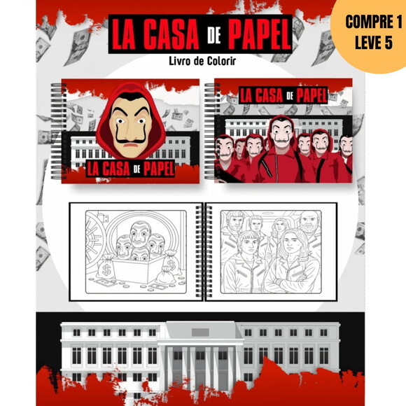 Arquivo Digital La Casa de Papel Livros de Colorir -3968