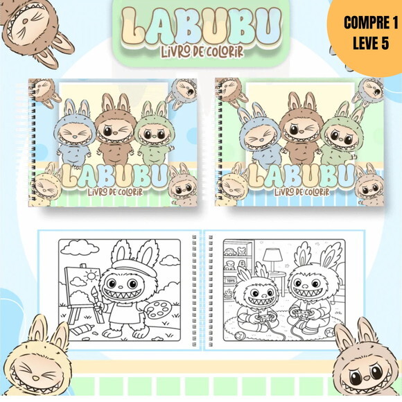 Arquivo Digital Labubu Menino Livros de Colorir -3691