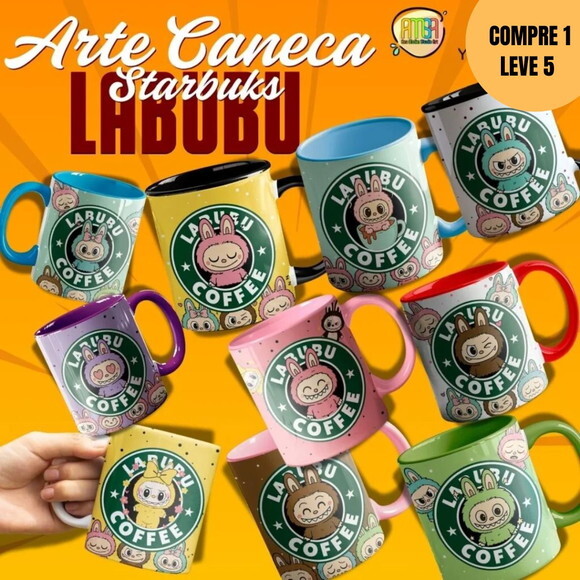 Arquivo Digital Labubu Starbuks Artes para Caneca -4340