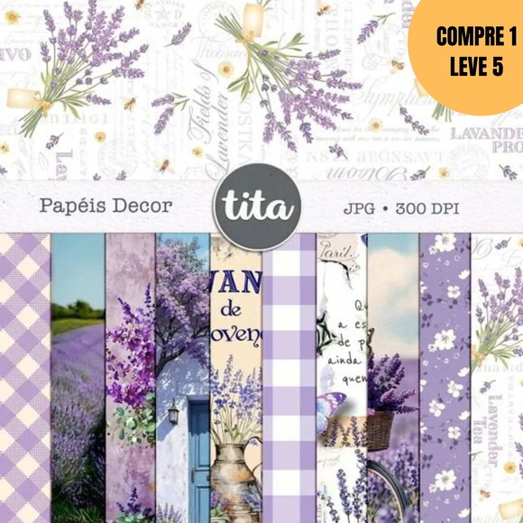 Arquivo Digital Lavanda Combo Papéis -6071
