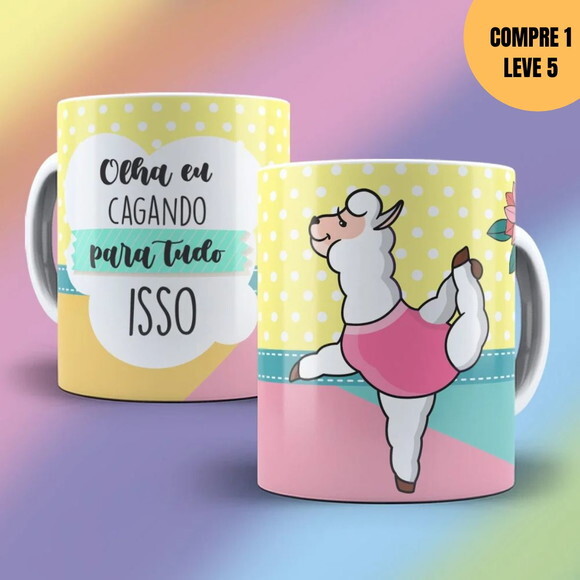 Arquivo Digital Lhama Irritada Estampas Canecas -4190