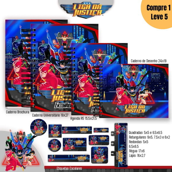 Arquivo Digital Liga da Justiça Kit Escolar 2025 -1071