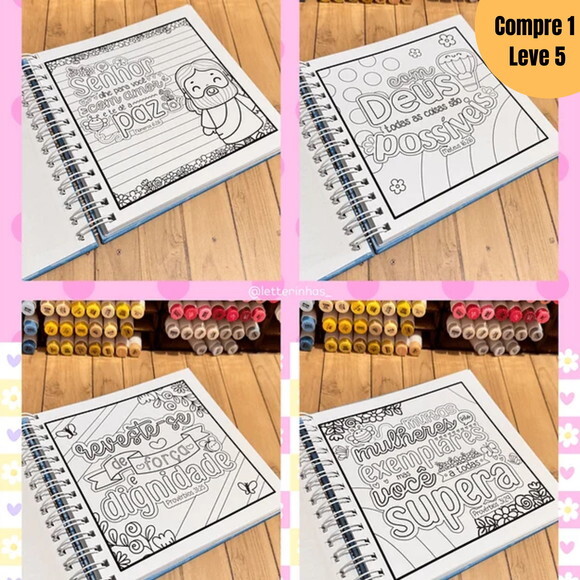 Arquivo Digital Livro de Colorir Versículos Fofinhos -1338