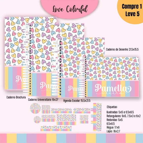 Arquivo Digital Love Colorful Kit Escolar 2025 -1068