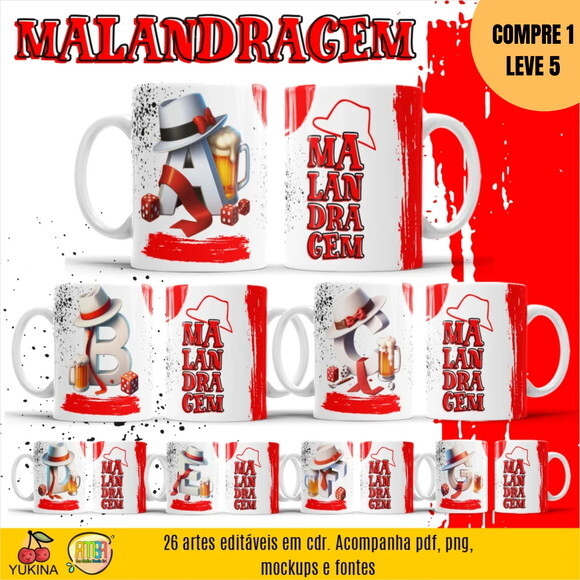 Arquivo Digital Malandragem Alfabeto Caneca -3935