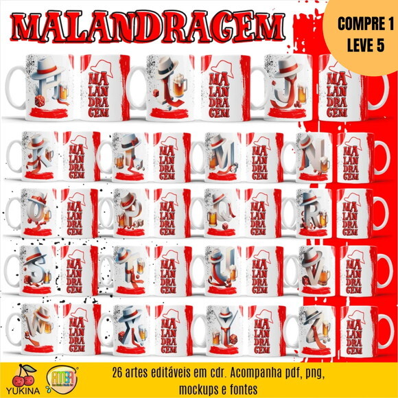 Arquivo Digital Malandragem Alfabeto Caneca -3935