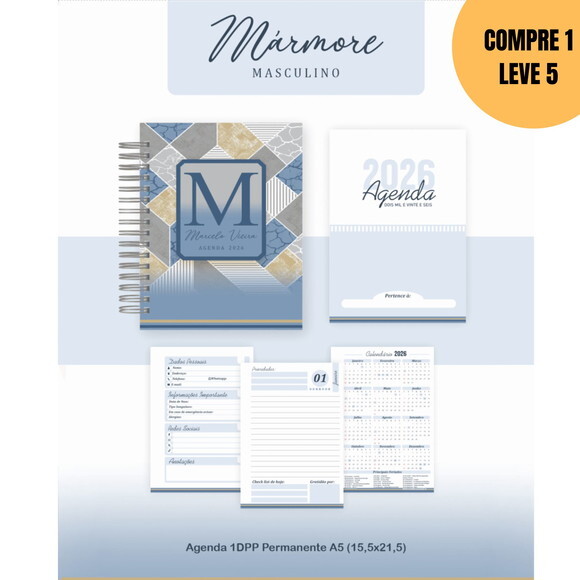 Arquivo Digital Mármore Masculino Agendas 2026 -5138