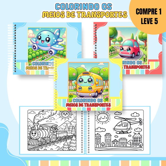 Arquivo Digital Meios de Transportes Livro de Colorir -1879