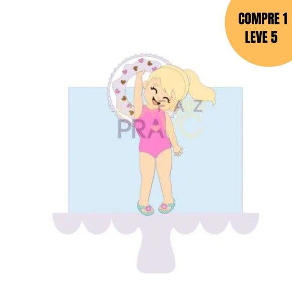 Arquivo Digital Menina Moda Verão Topo de Bolo -4698