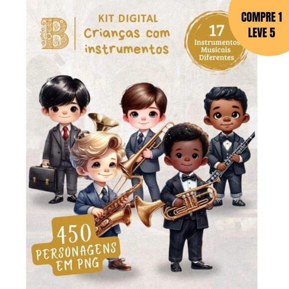 Arquivo Digital Meninos Crianças com 17 Instrumentos -2792