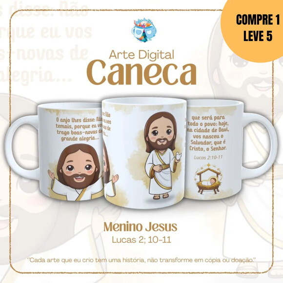 Arquivo Digital Menino Jesus Arte para Caneca -5913