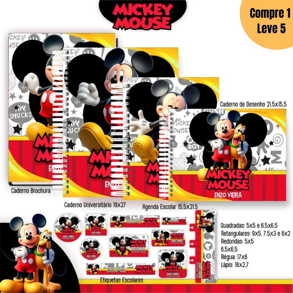 Arquivo Digital Mickey Kit Escolar 2025 -1075