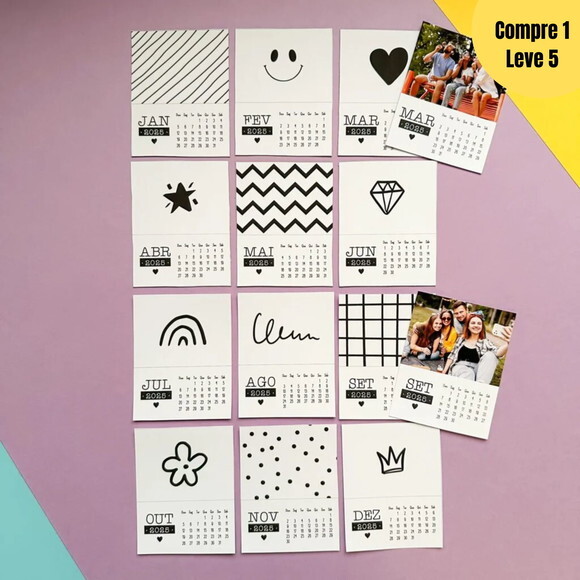 Arquivo Digital Mini Calendário Ímã com Foto 2025 -455