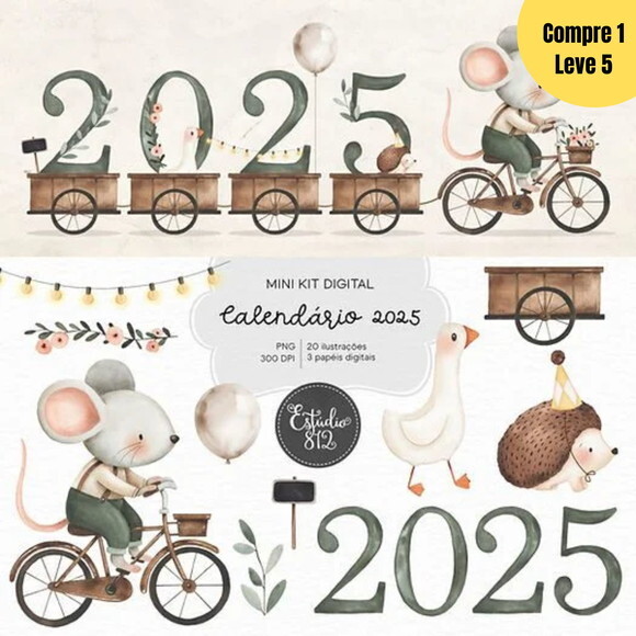 Arquivo Digital Mini Kit Calendário 2025 -457