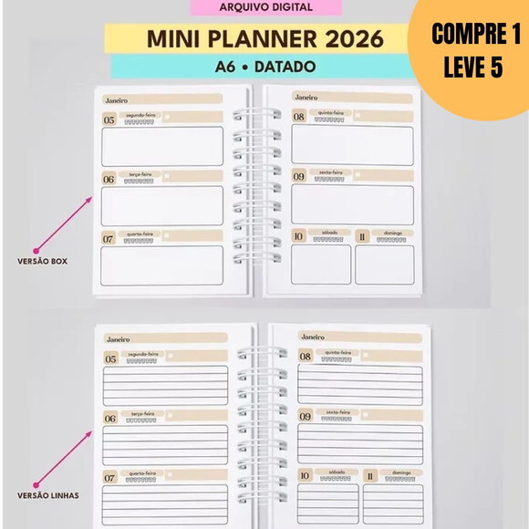 Arquivo Digital Mini Planner 2026 A6 -4677
