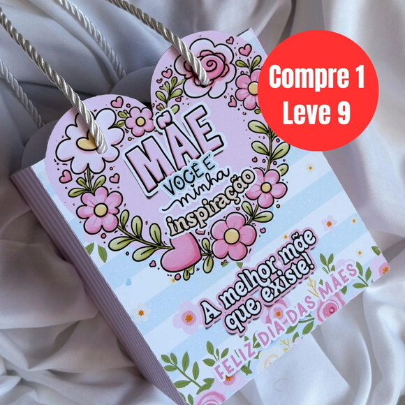 Arquivo Digital Mini Sacola Coração Dia das Mães -6840