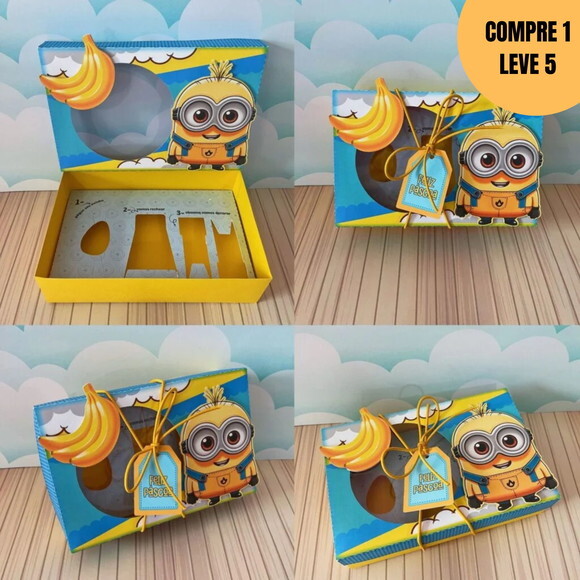 Arquivo Digital Minions Caixa Mini Confeiteiro Páscoa -2865