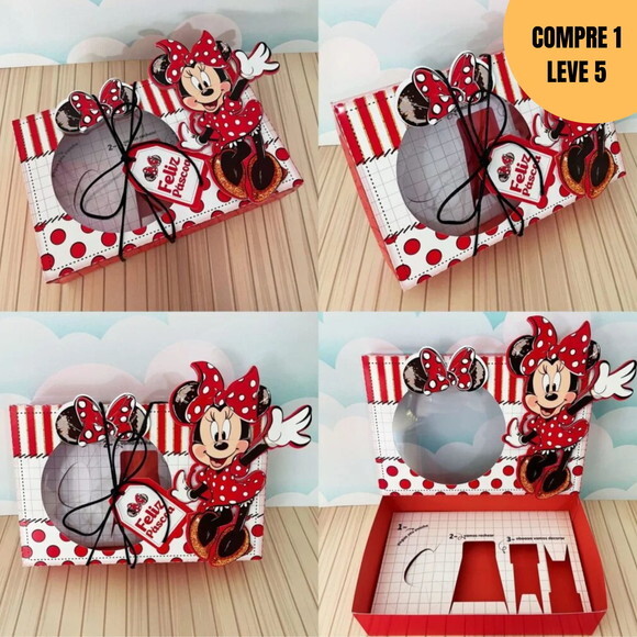 Arquivo Digital Minnie Vermelha Caixa Mini Confeiteiro-2738