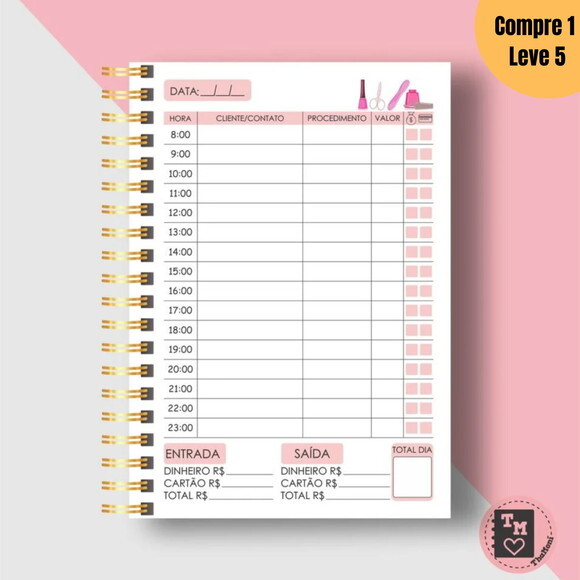 Arquivo Digital Miolo Agenda de Marcação Manicure 2025 -1142
