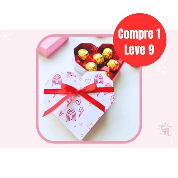 Arquivo Digital Molde de Caixa Coração para Chocolates -6806